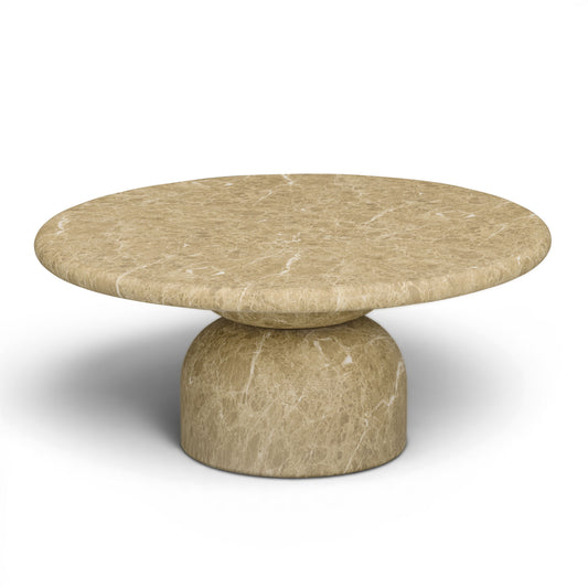 Cynthia 36" Light Emperador Faux Marble Indoor/Outdoor Coffee Table - Image 2