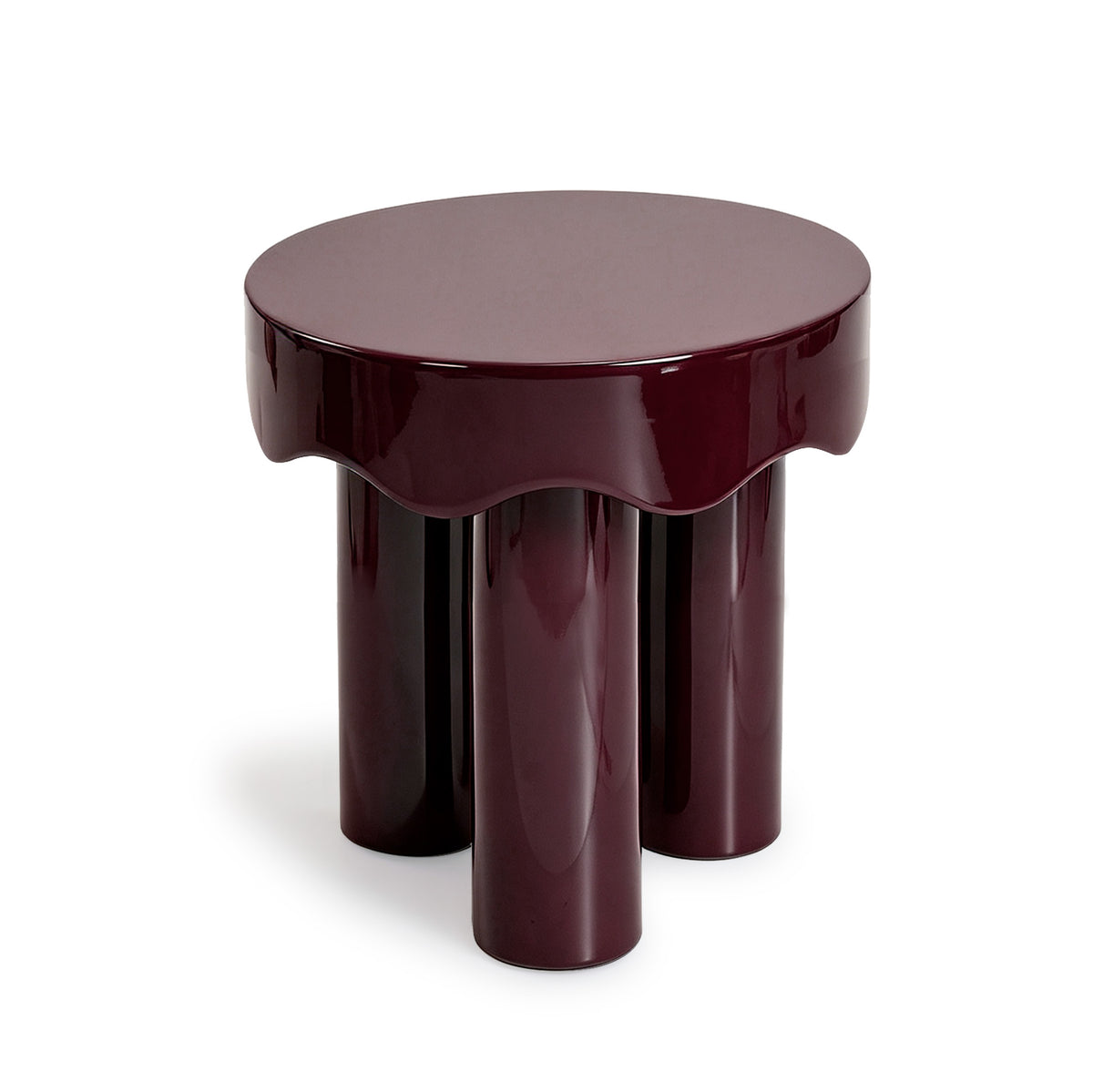 Casper High Gloss Nesting Side Table Set - Burgundy - Image 11