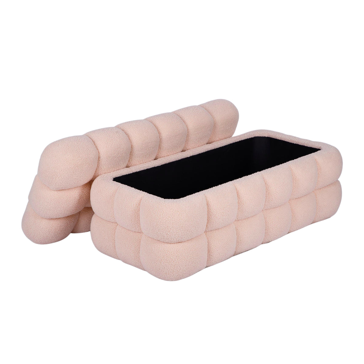 Anita 39" Faux Shearling Storage Bench With Reversible Tray Top - Pink - Image 6