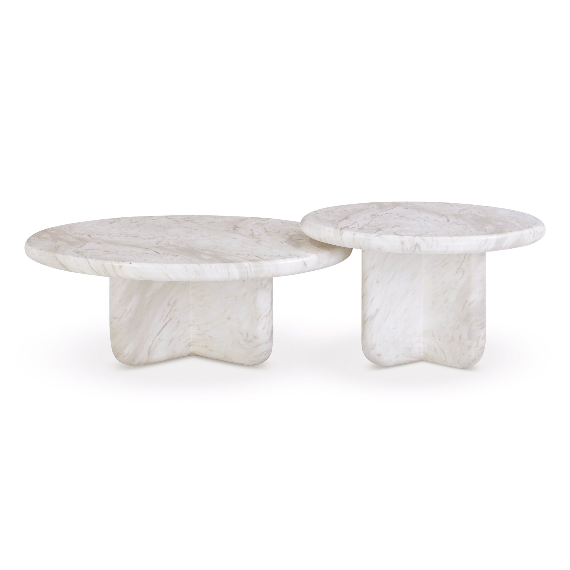 Juju 2-Piece Indoor/Outdoor Nesting Coffee Table Set - White - Image 1