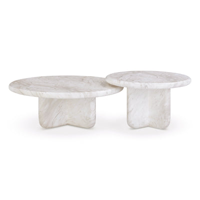 Juju 2-Piece Faux Marble Indoor/Outdoor Nesting Coffee Table Set - Image 1