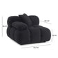 Calliope Performance Vegan Shearling Modular Corner Chair - Black - Image 8