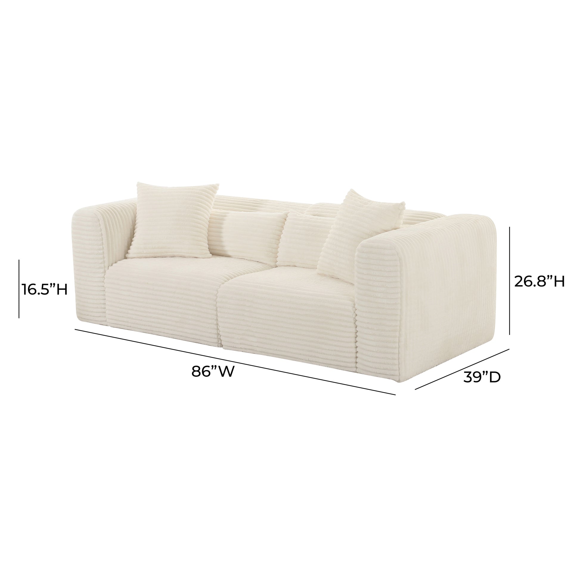 Tarra 86" Modular Loveseat - Off-White - Image 6