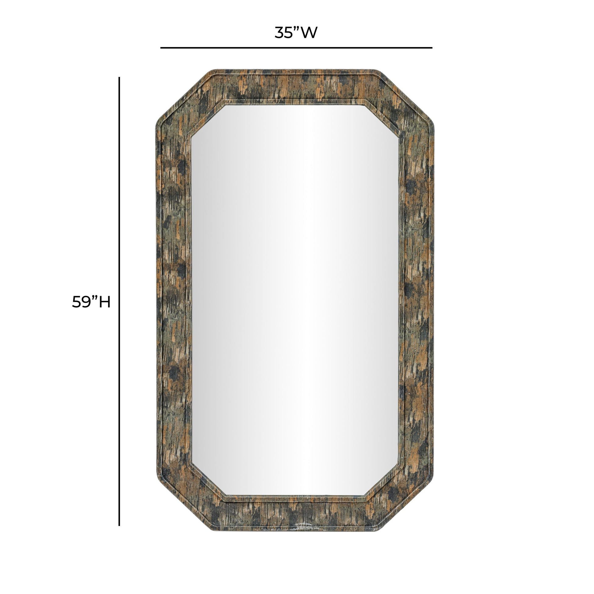 Charlene 35"X59" Jewel Wall Mirror - Watercolor Print - Image 6
