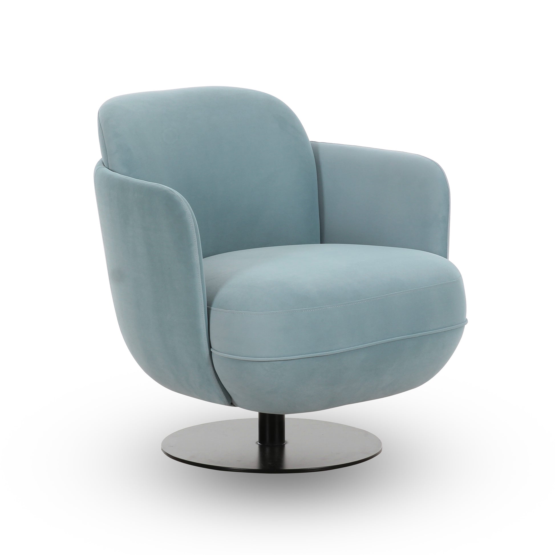 Solange Swivel Accent Chair - Blue - Image 1