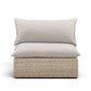 Cali Performance Fabric & Wicker Outdoor Armless Chair - Grey / Beige - Image 2