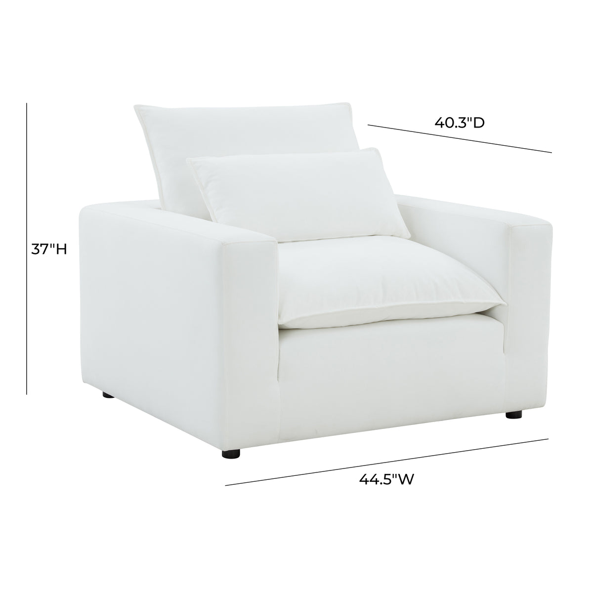 Cali Performance Fabric Armchair - Pearl - Image 6