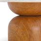 Cynthia 36" Concrete Indoor/Outdoor Coffee Table - Travertine,Walnut Brown - Image 5