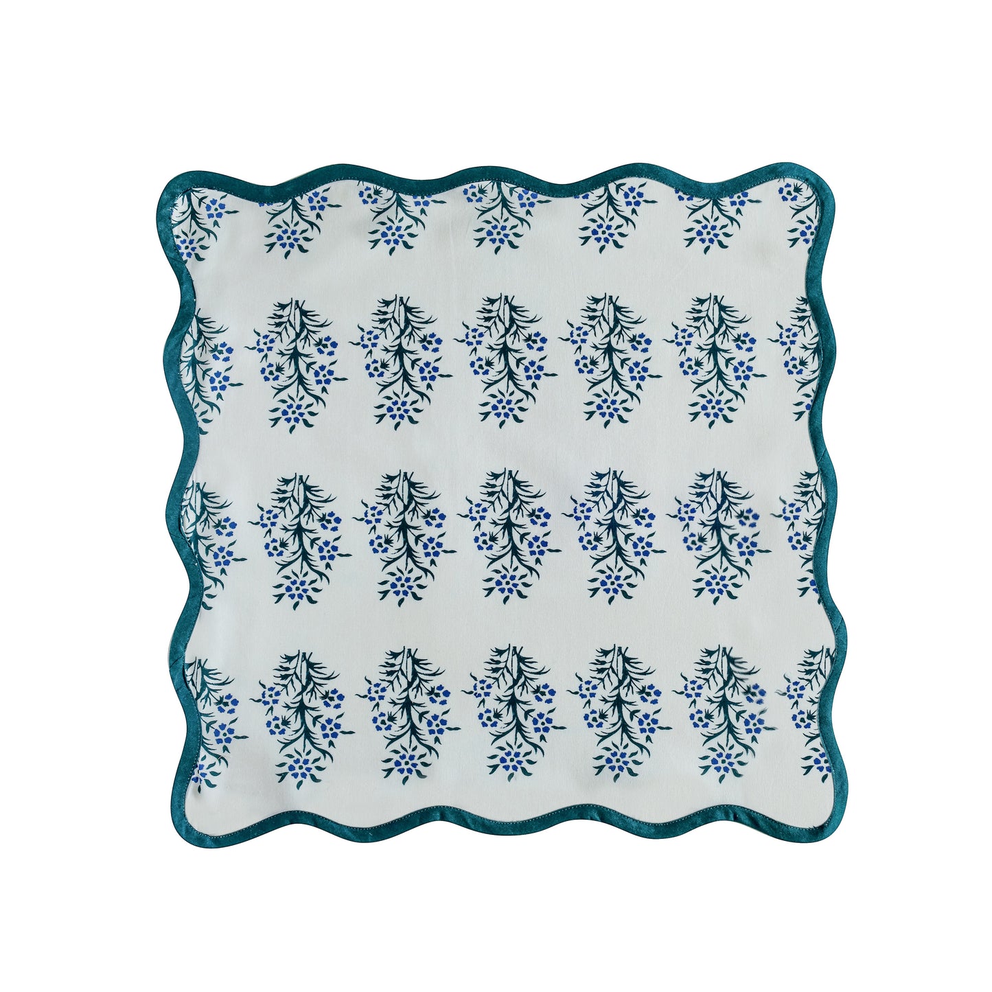 Crissy Cotton Canvas Printed Napkins - Set of 4 - Blue Cornflower - Image 3