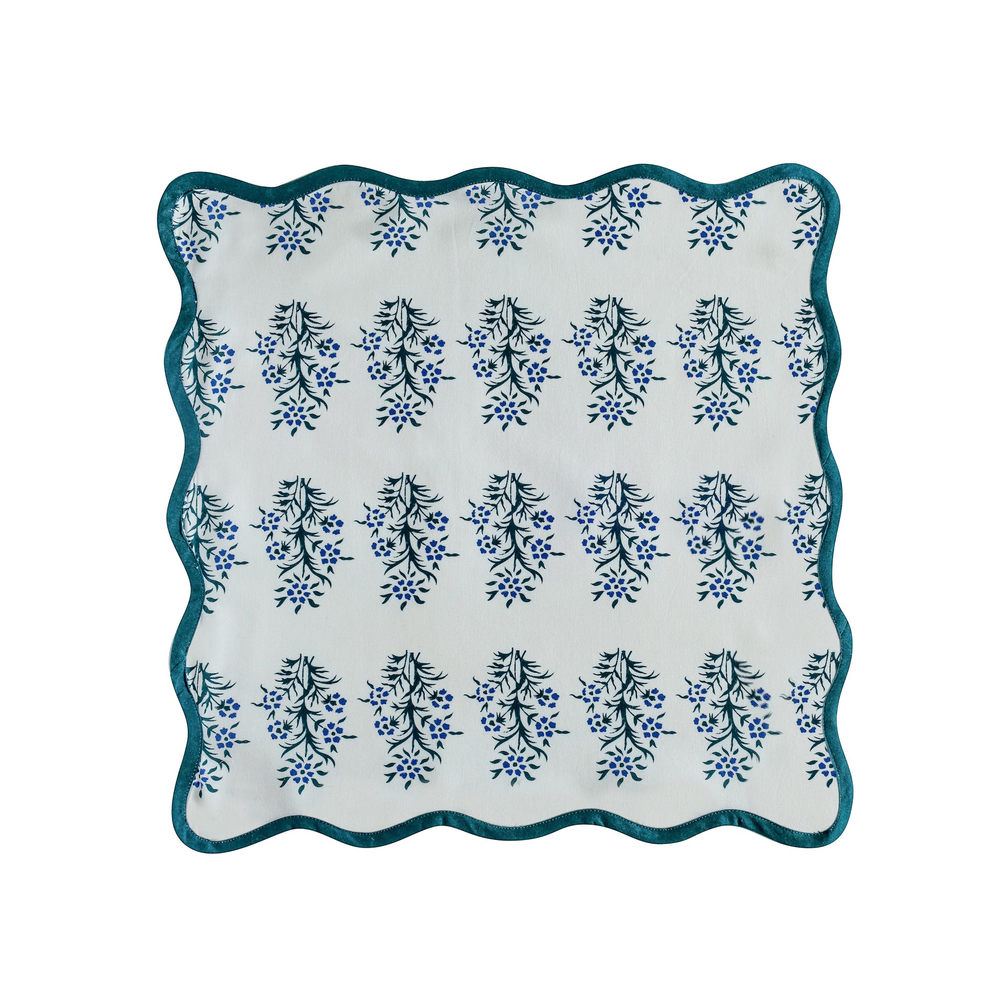 Crissy Cotton Canvas Printed Napkins - Set of 4 - Blue Cornflower - Image 3