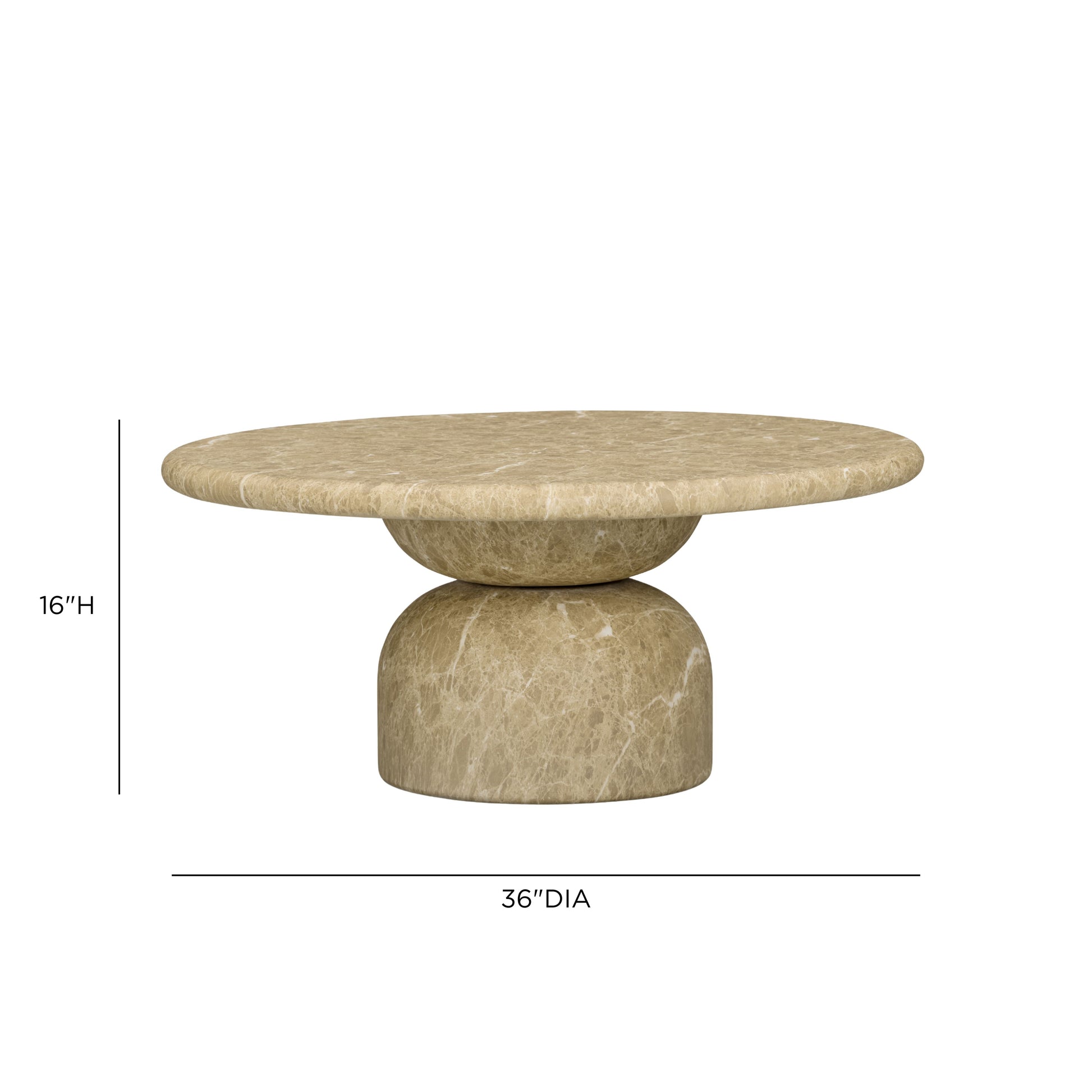 Cynthia 36" Light Emperador Faux Marble Indoor/Outdoor Coffee Table - Image 5