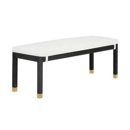 Amara 50" Rattan Bench - Cream / Charcoal - Image 1