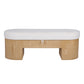 Poppi 49" Cream Performance Fabric Storage Bench - Image 1