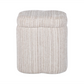 Lilou Cream Striped Jacquard Storage Accent Stool - Image 3