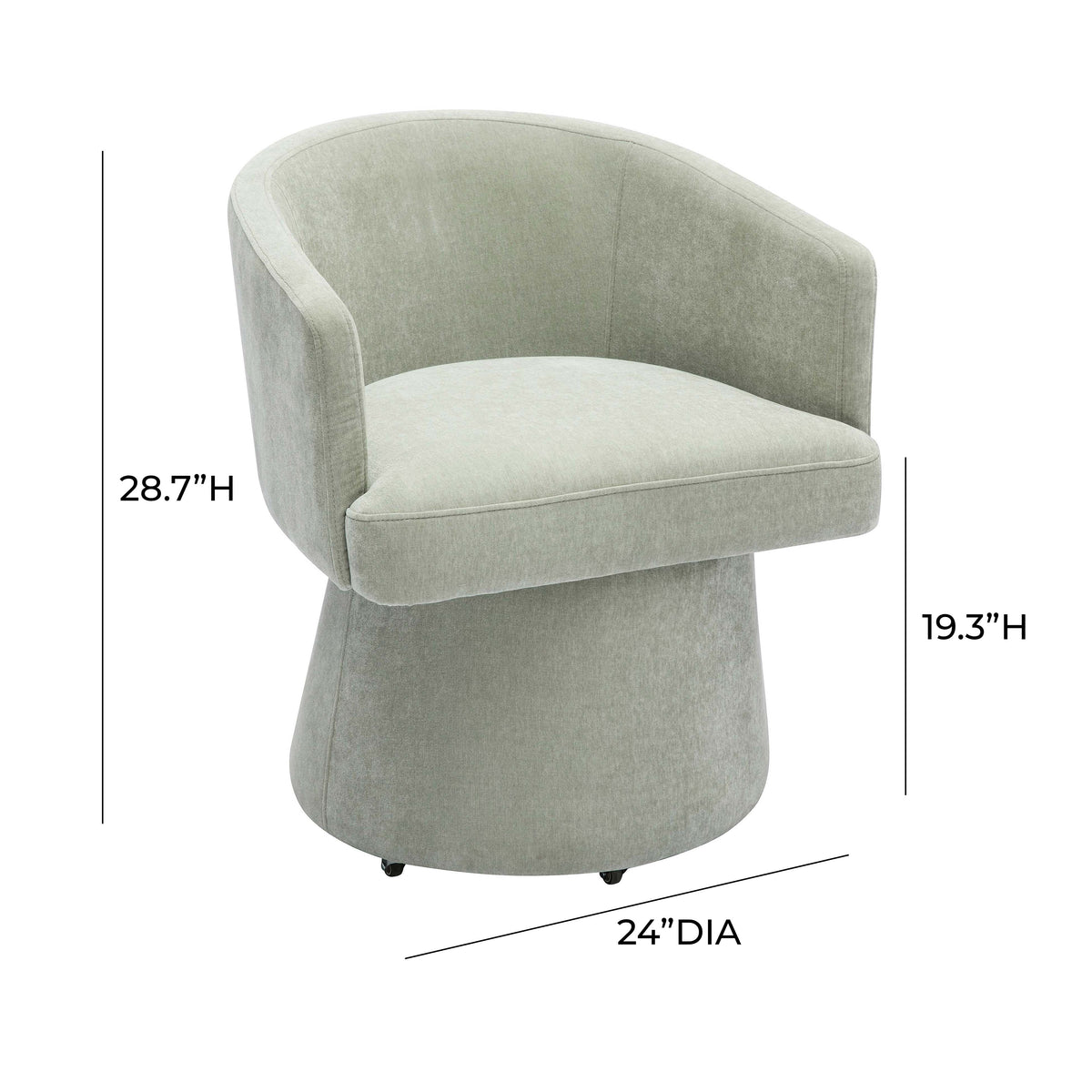 Kristen Rolling Desk Chair - Green - Image 7
