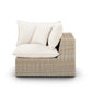 Cali Performance Fabric & Wicker Outdoor Corner Chair - Cream / Natural - Image 3