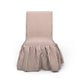 Gertrude Striped Performance Linen Skirted Dining Chair - Brown - Image 3