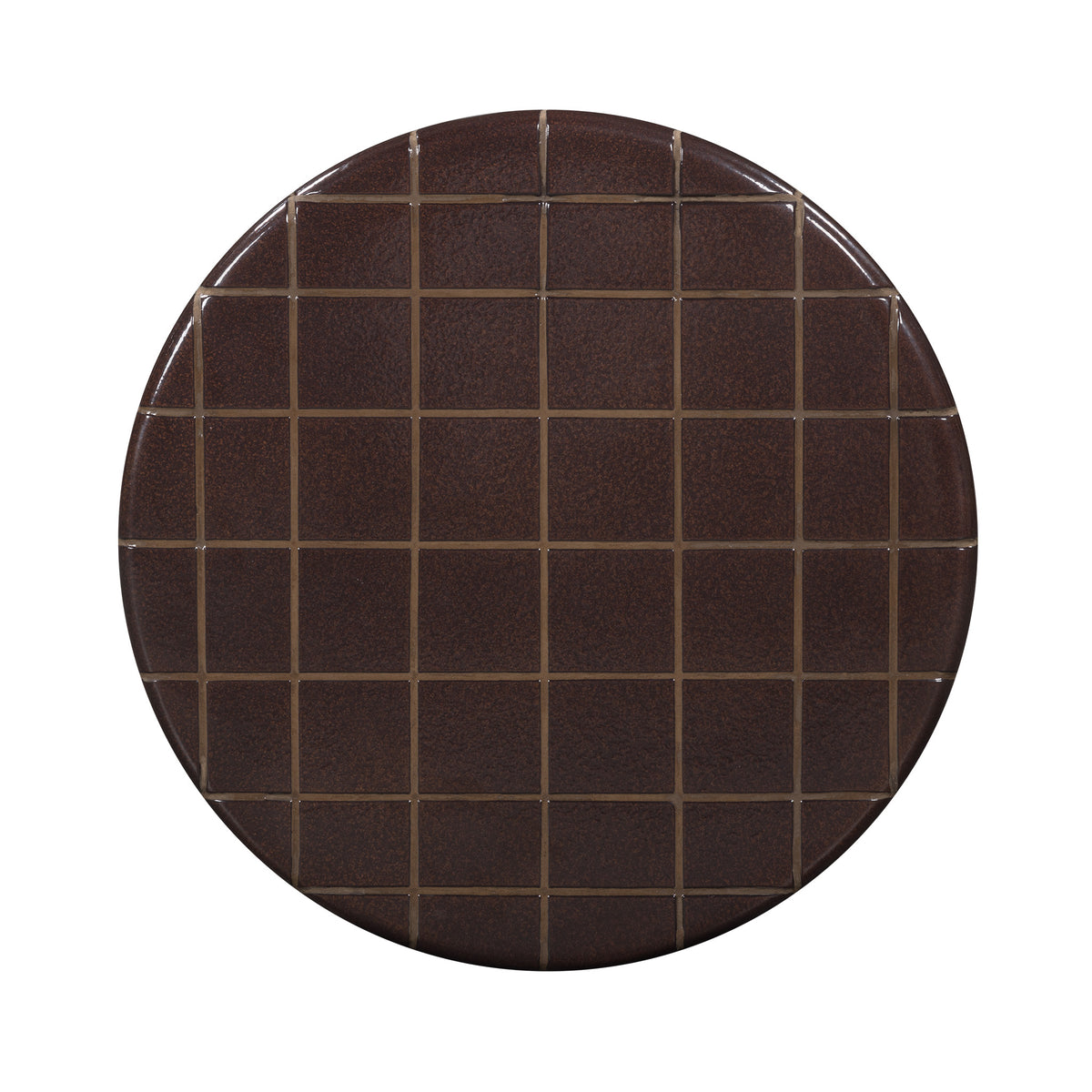 Tatiana Round Concrete Indoor/Outdoor Side Table - Maroon - Image 4