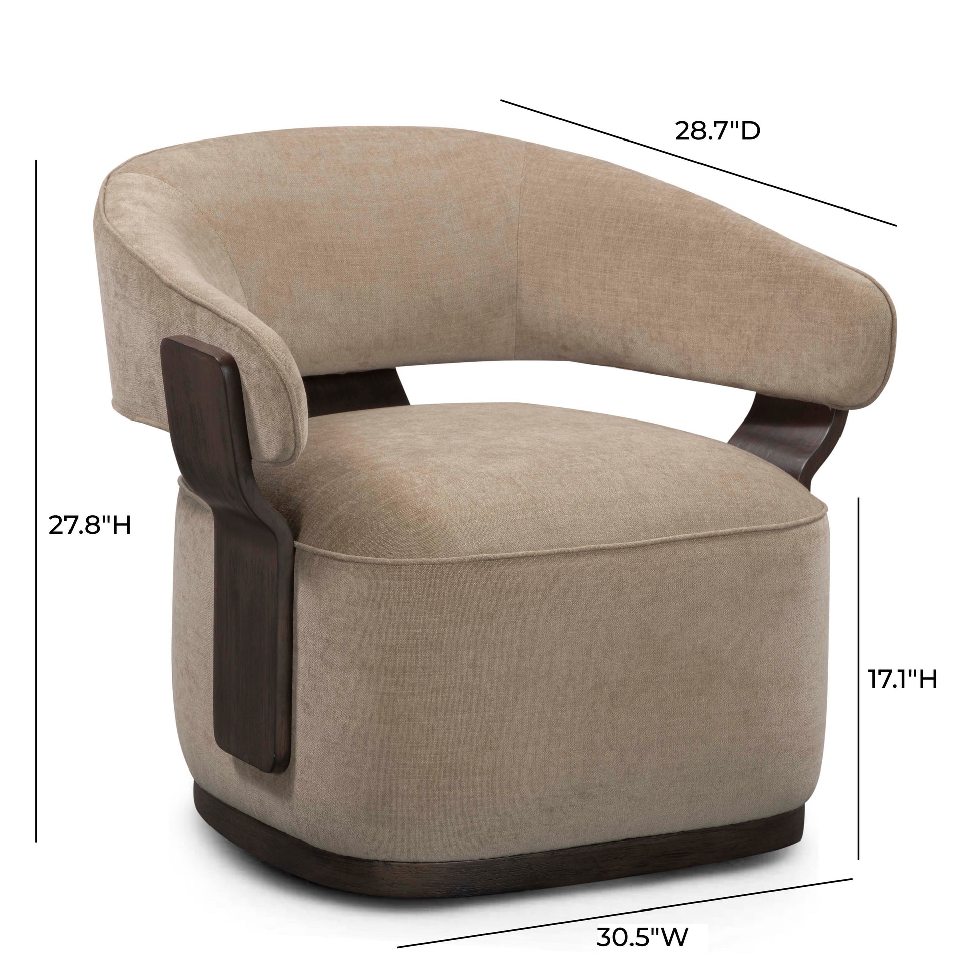 Madison Performance Swivel Accent Chair - Stone - Image 7