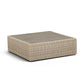 Cali Performance Fabric & Wicker Outdoor Ottoman - Grey / Beige - Image 3