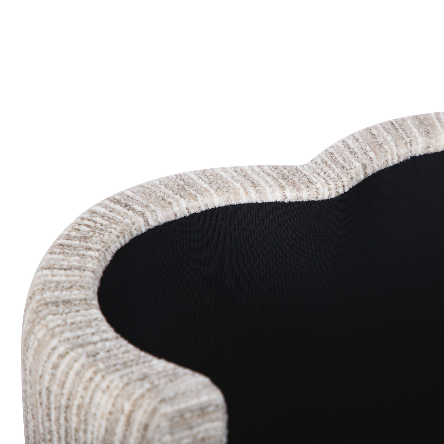 Lilou Cream Striped Jacquard Storage Accent Stool - Image 4