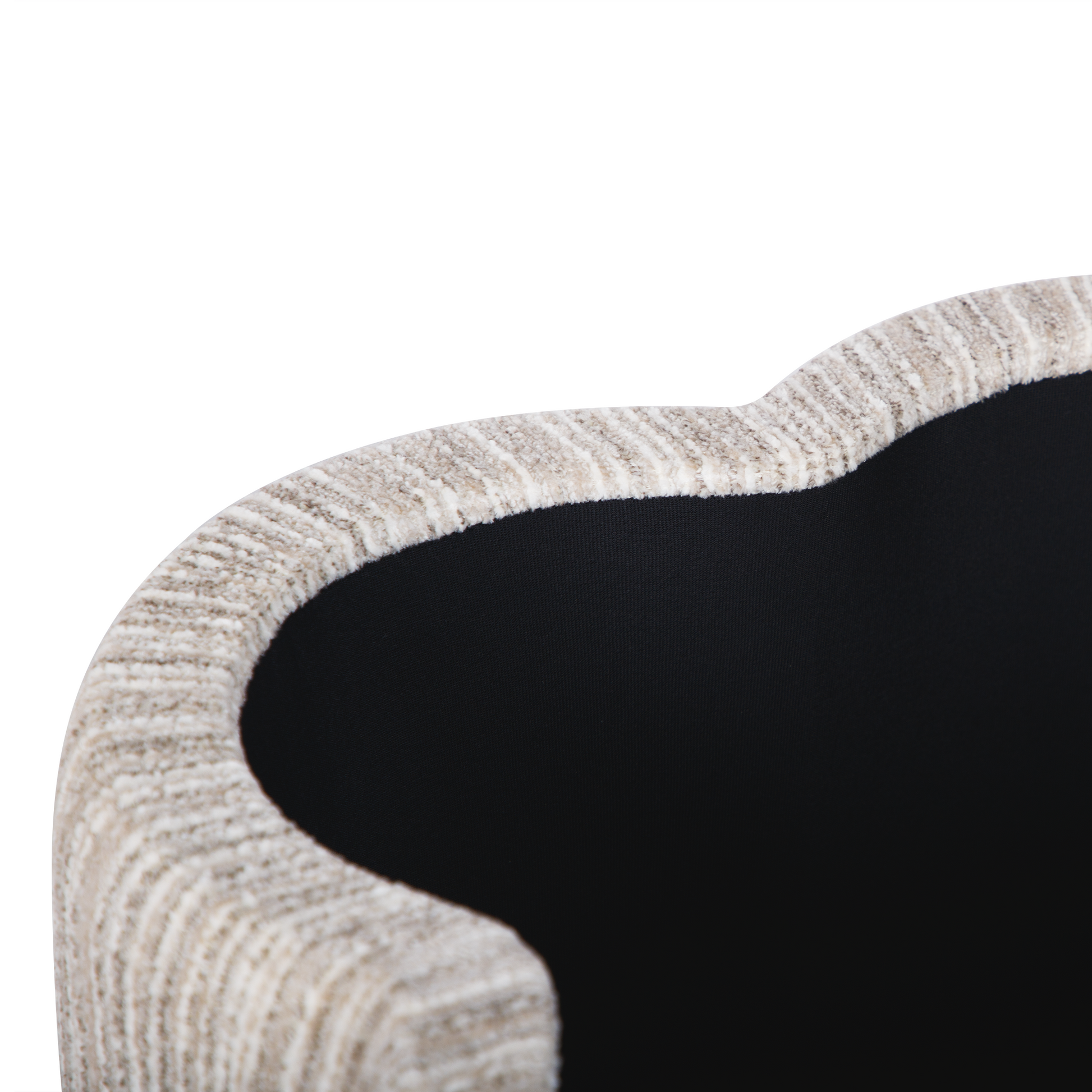 Lilou Cream Striped Jacquard Storage Accent Stool - Image 4