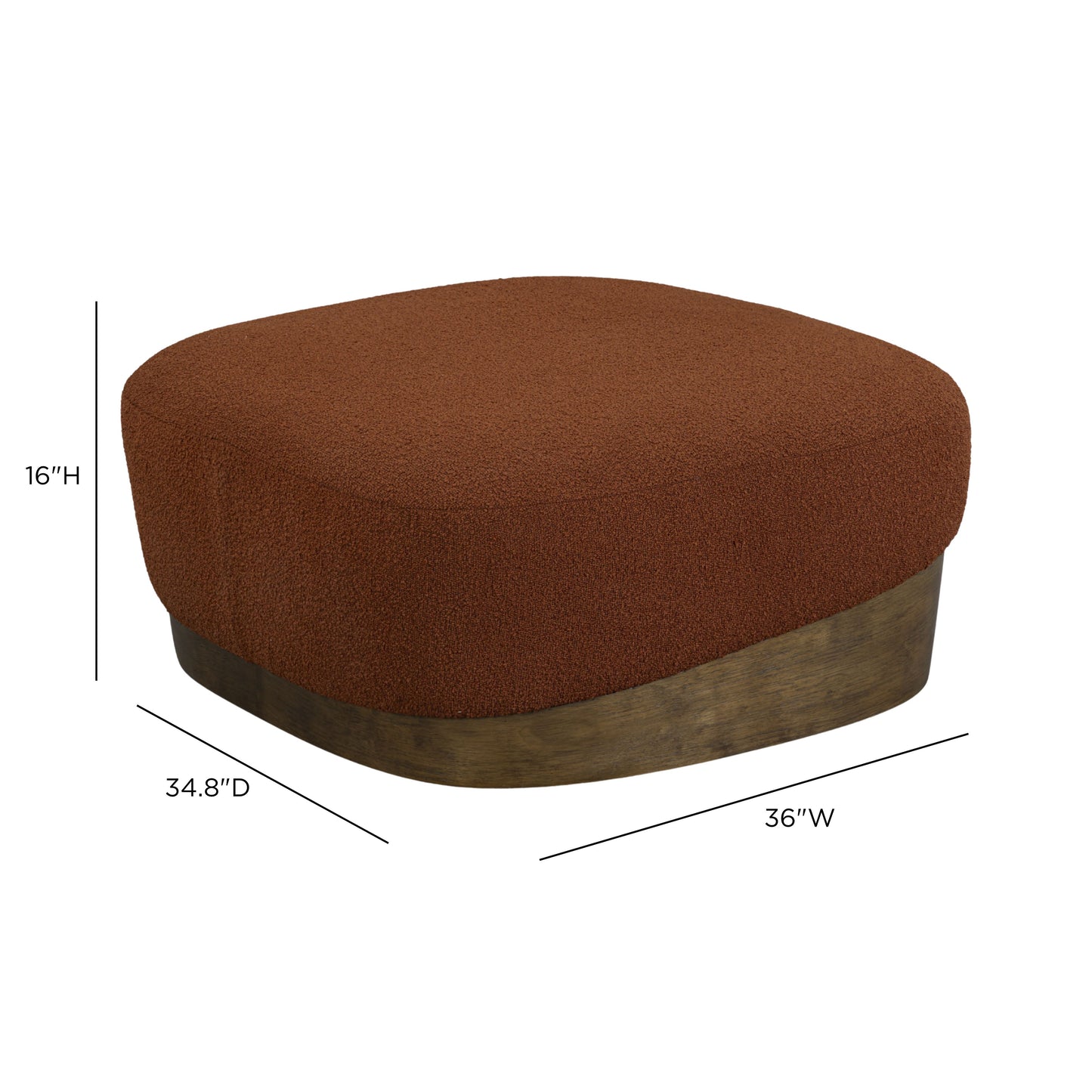 Domina Autumn Red Boucle Ottoman - Image 8