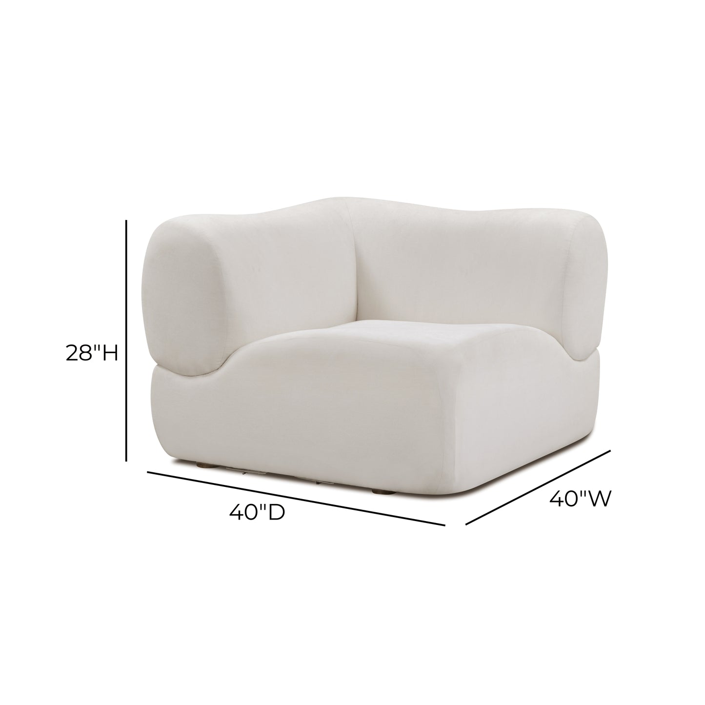 Zenith Contract-Grade Upcycled Fabric Corner Wedge - Cream - Image 7
