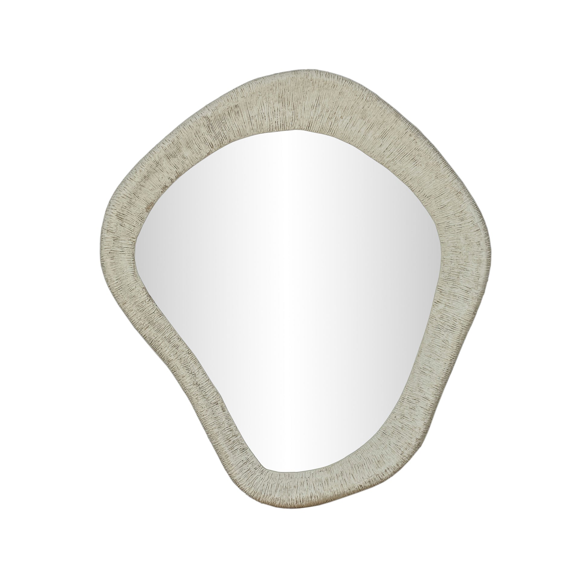 Orpheus 35"X31" Ribbed Faux Stone Wall Mirror - Image 3