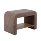 Alvie Railroad Chenille Storage Side Table - Taupe - Image 2