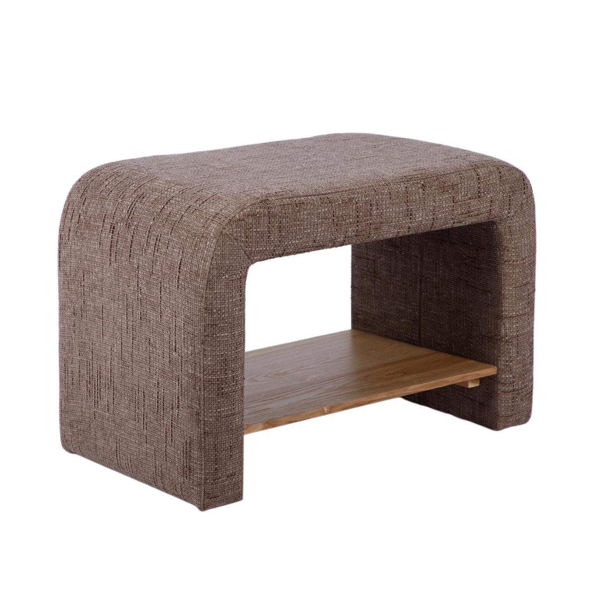 Alvie Railroad Chenille Storage Side Table - Taupe - Image 2