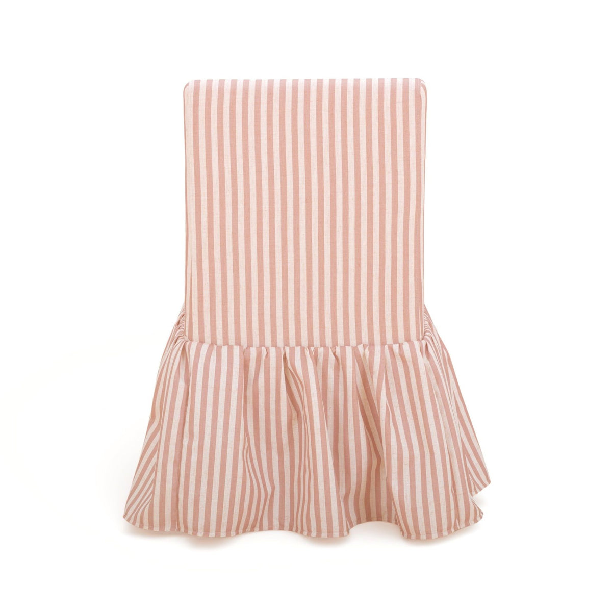 Gertrude Striped Performance Linen Skirted Dining Chair - Pink - Image 5