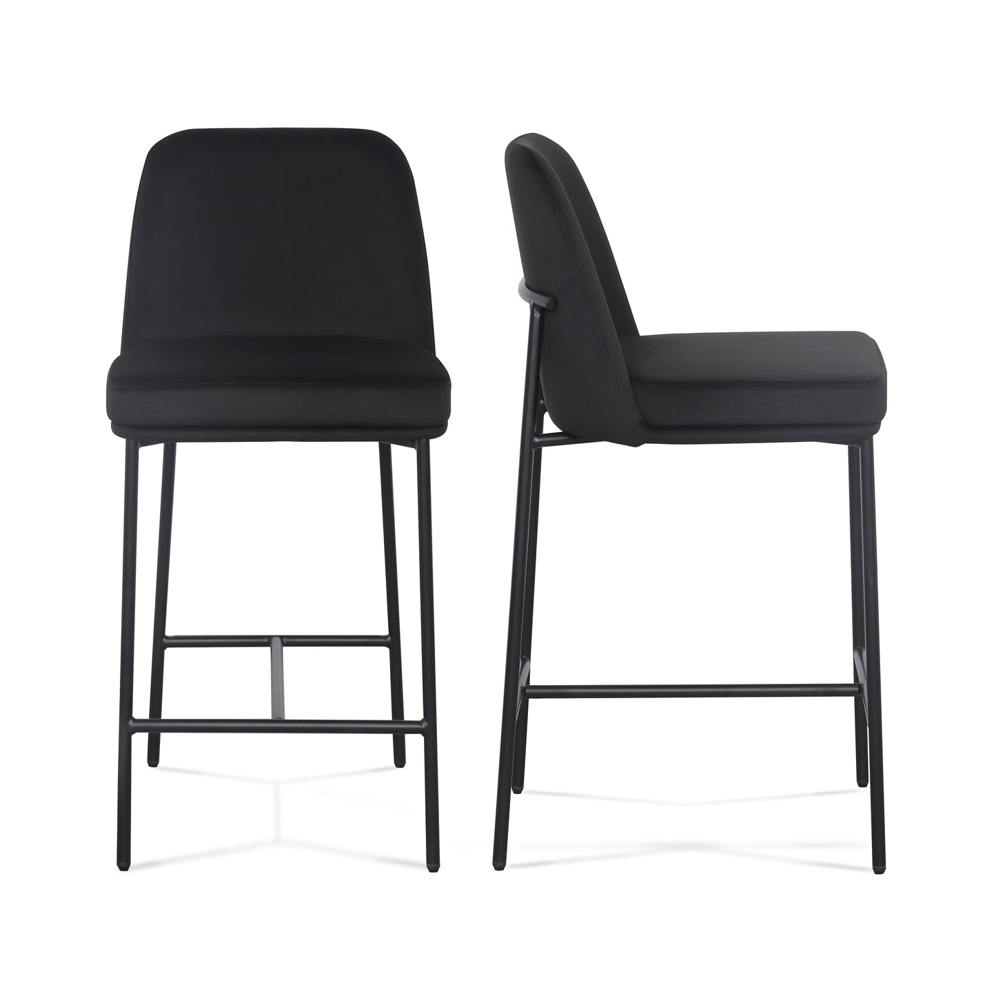 Sydney Performance Velvet Counter Stool Set of 2 - Black - Image 1