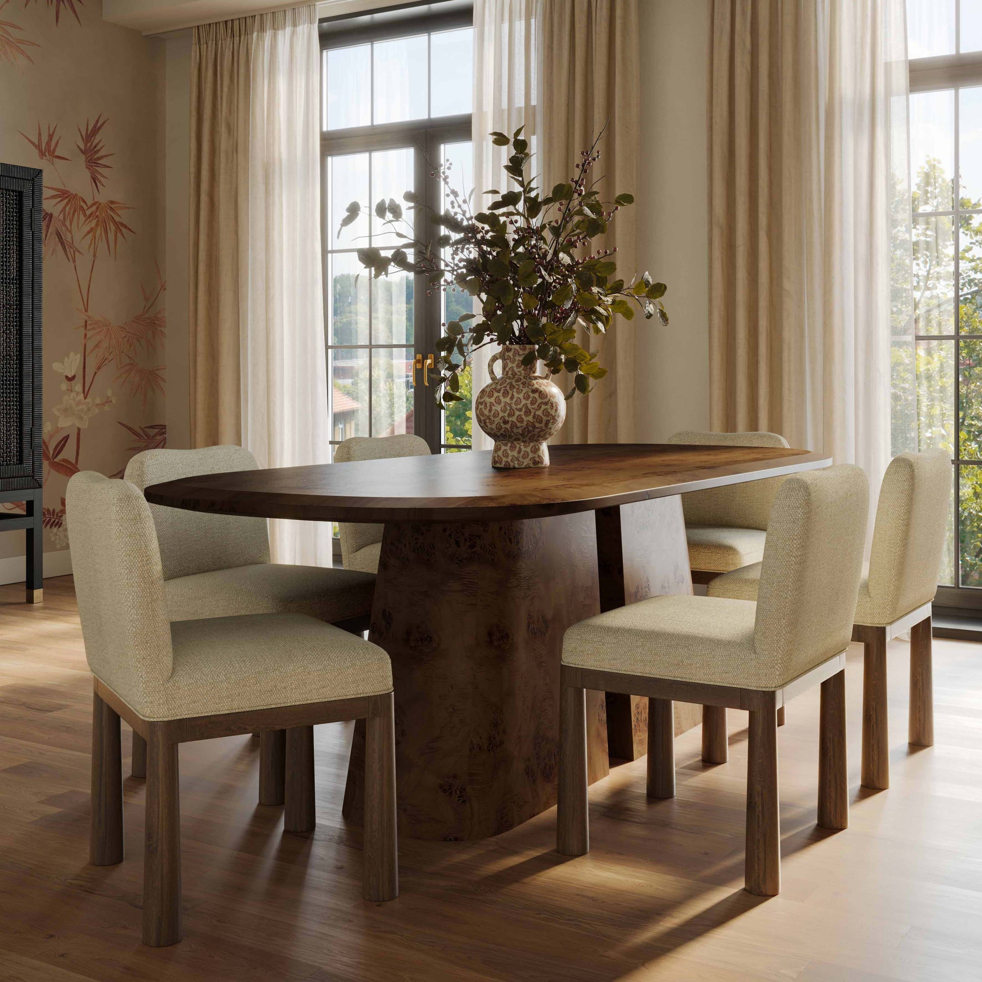 Gladyss 87" Burl Oval Dining Table - Brown - Image 2