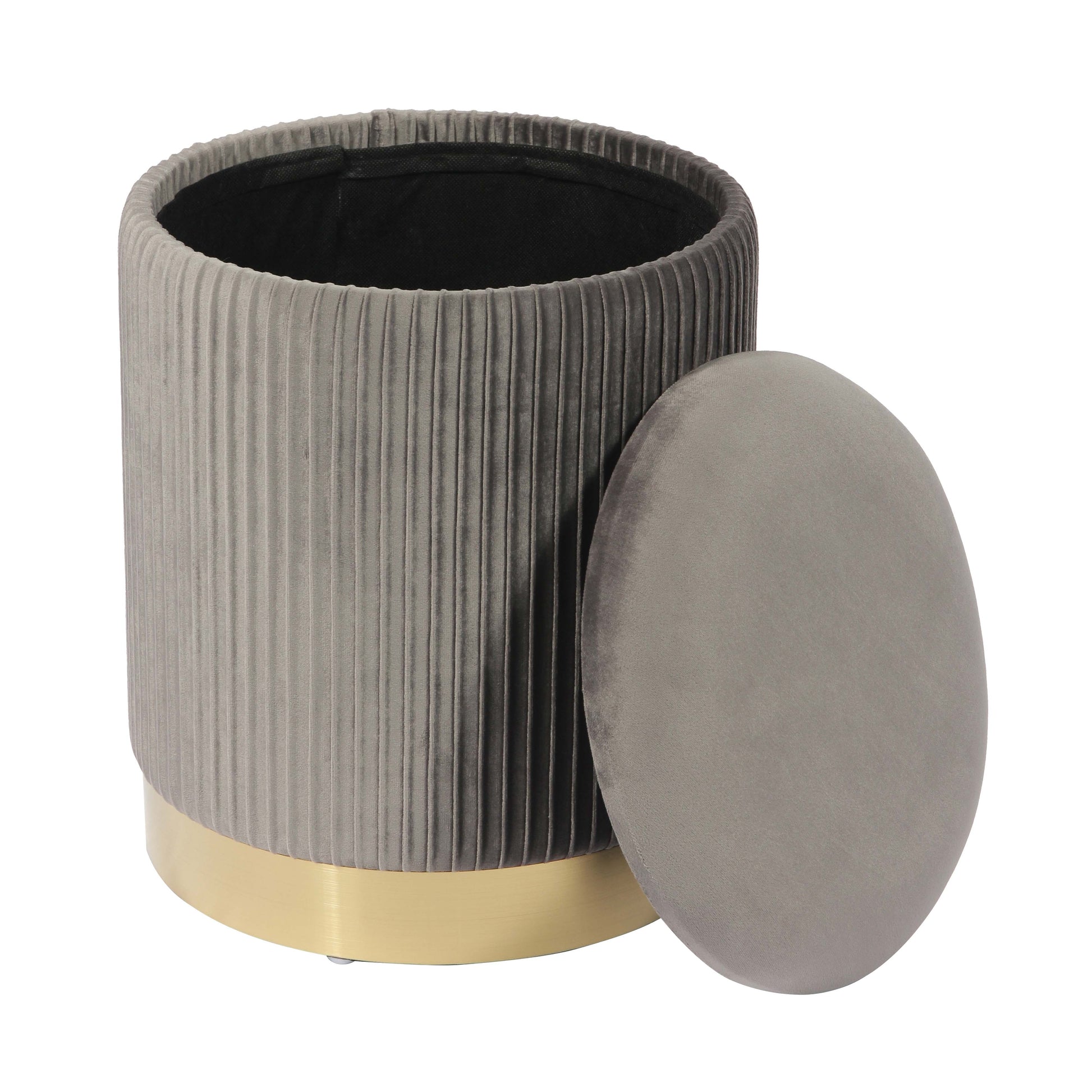 Zoe Storage Ottoman - Grey - Image 2