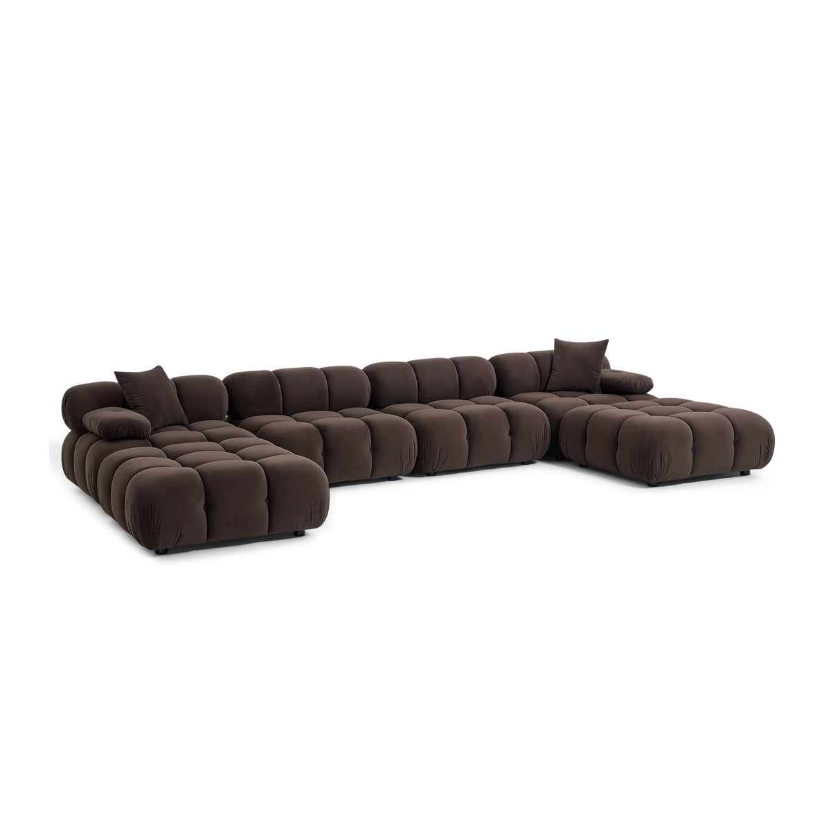 Calliope 6-piece Performance Modular U-Sectional - Dark Brown - Image 2