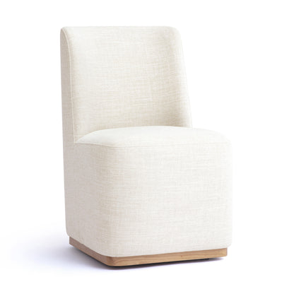Melissa Performance Fabric Rolling Dining Chair - Cream - Image 1