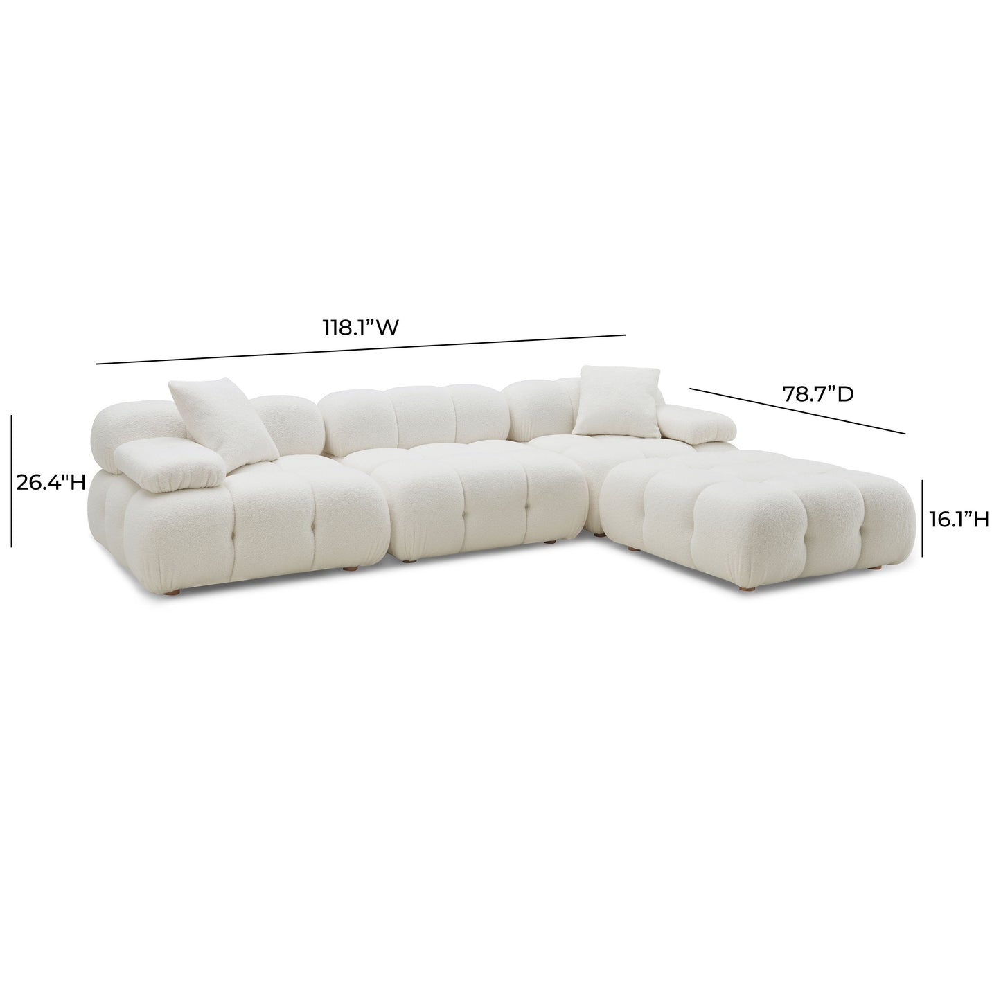 Calliope 4-Piece Performance Modular Sectional - Cream - Image 9