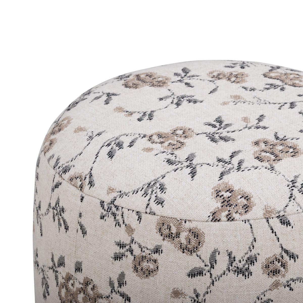 Bisou Performance Jacquard Ottoman - Beige Floral - Image 4