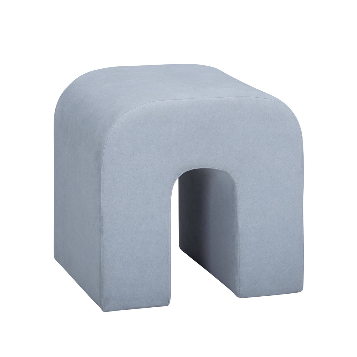 Desi Performance Fabric Ottoman - Light Blue - Image 2