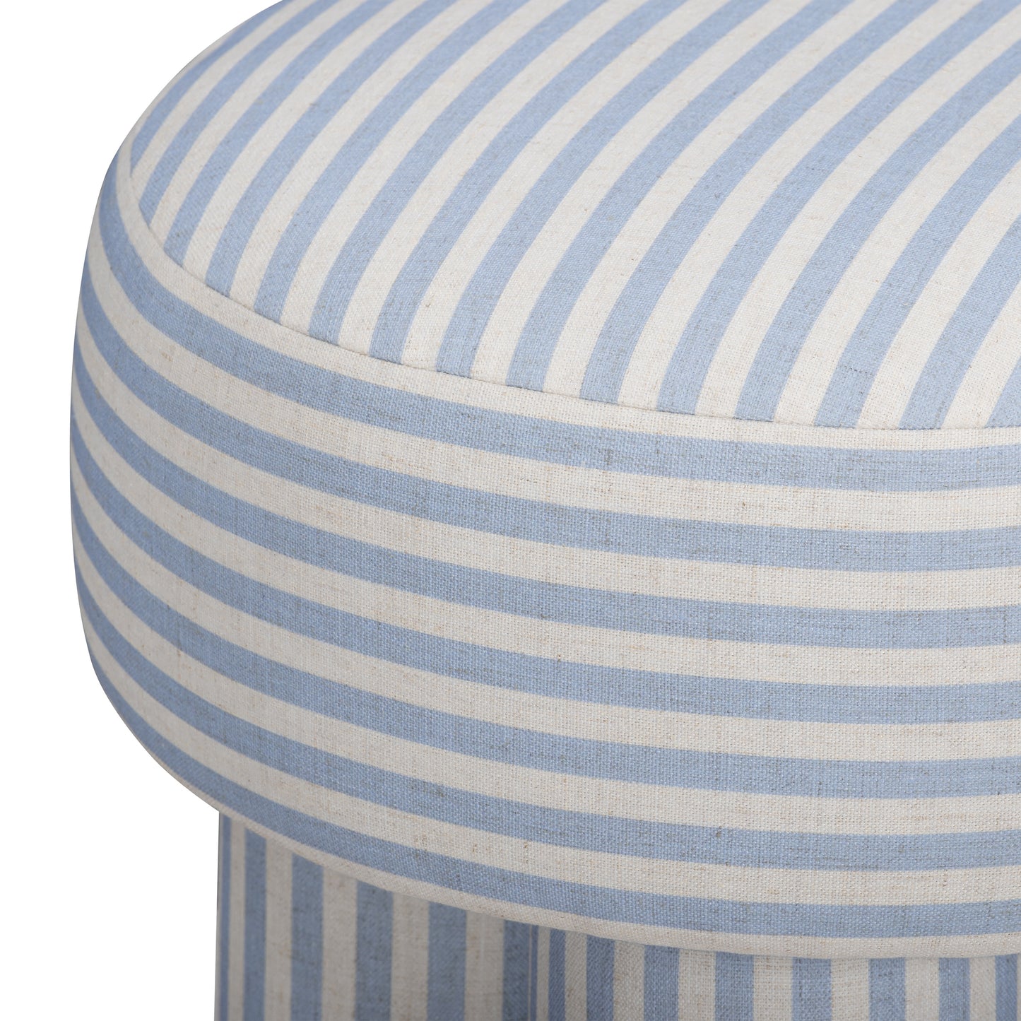 Masha Linen Accent Stool - Blue Stripes - Image 5