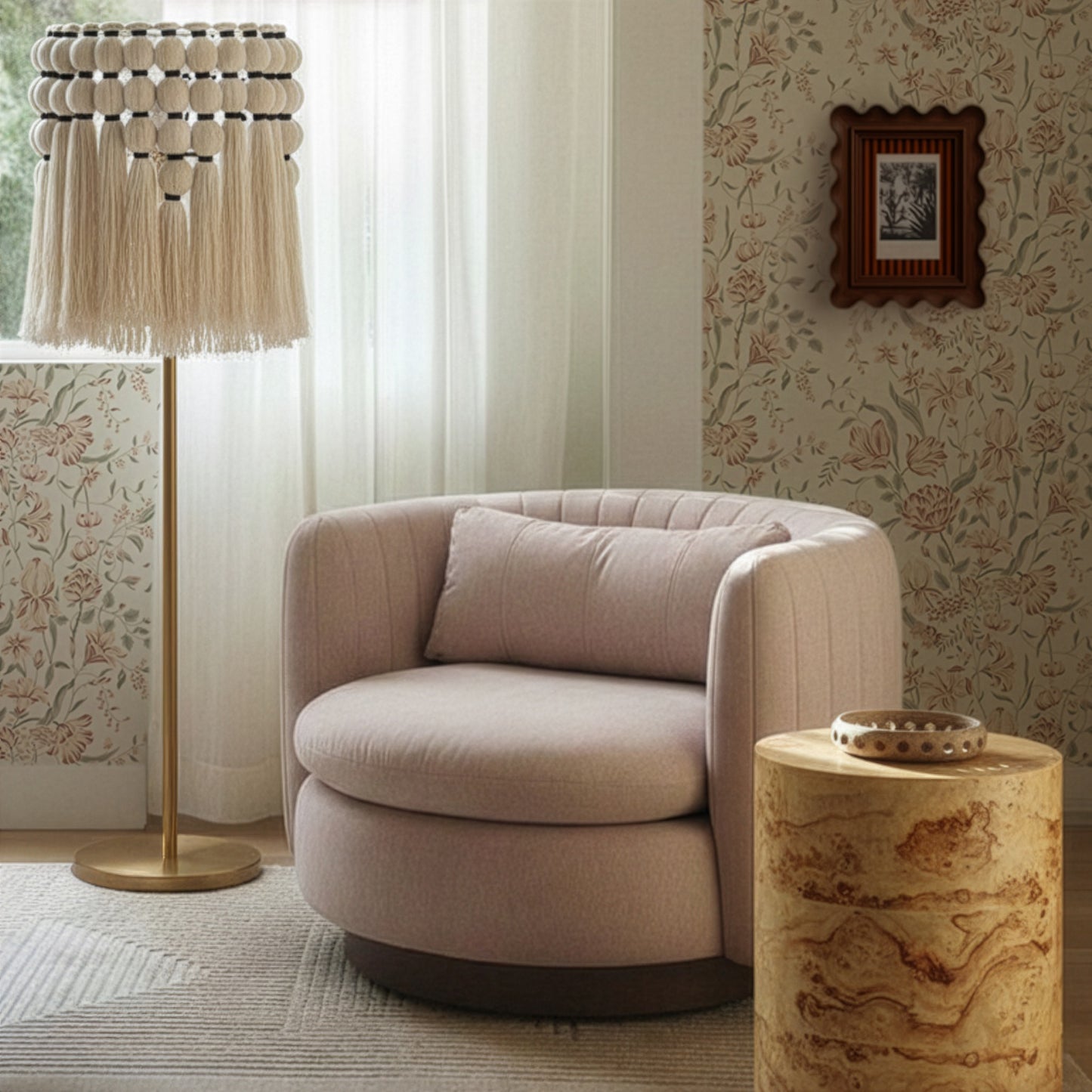 Nura Swivel Accent Chair - Pink - Image 2