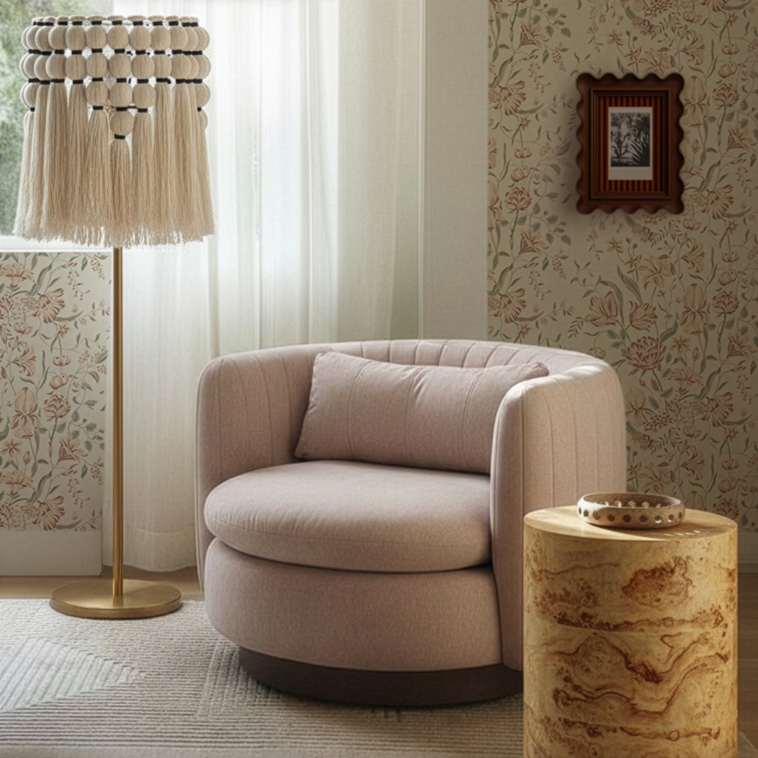 Nura Swivel Accent Chair - Pink - Image 2