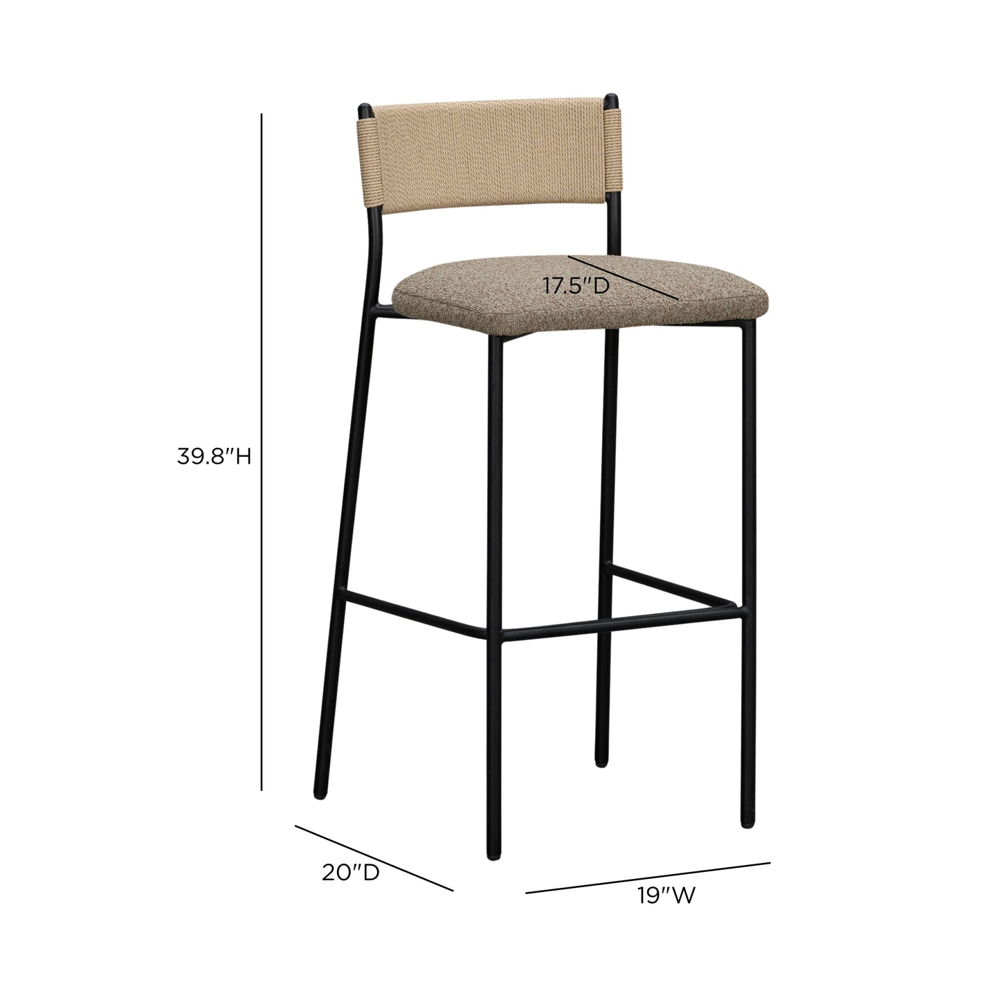 Celine Boucle Bar And Counter Stool - Brown / Bar Height - Image 6