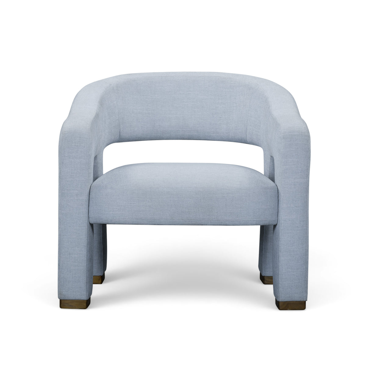 Florence Linen Accent Chair - Blue - Image 2