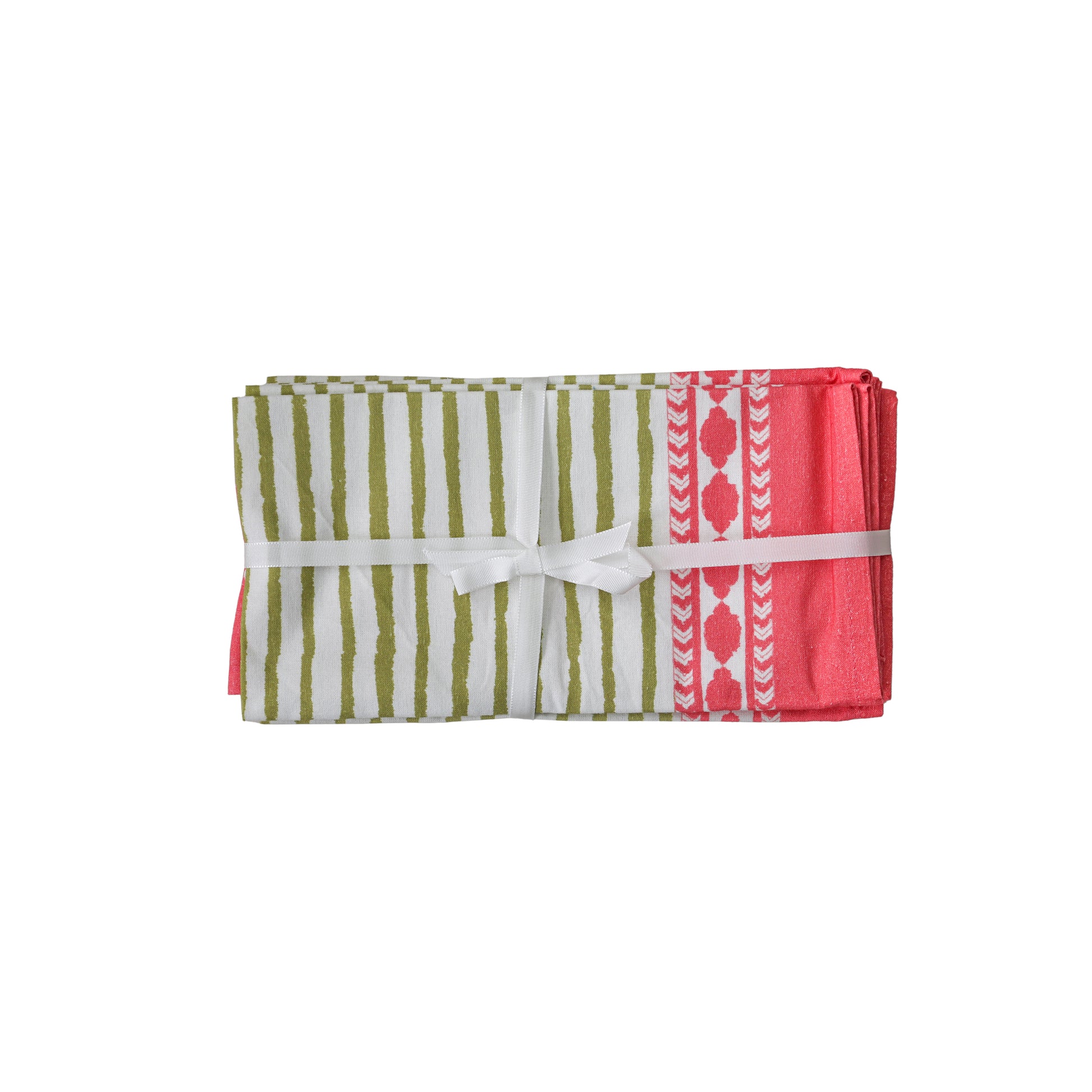 Crissy Cotton Canvas Printed Napkins - Set of 4 - Pink - Image 1