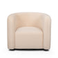Curves Performance Velvet Swivel Accent Chair - Peach - Image 3