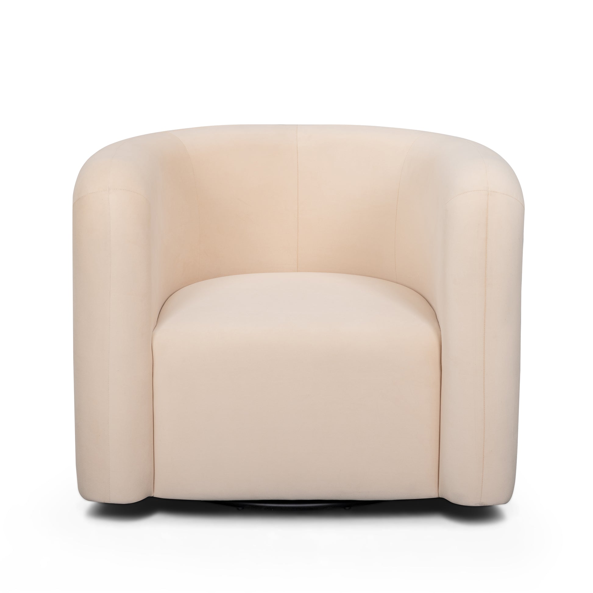 Curves Performance Velvet Swivel Accent Chair - Peach - Image 3