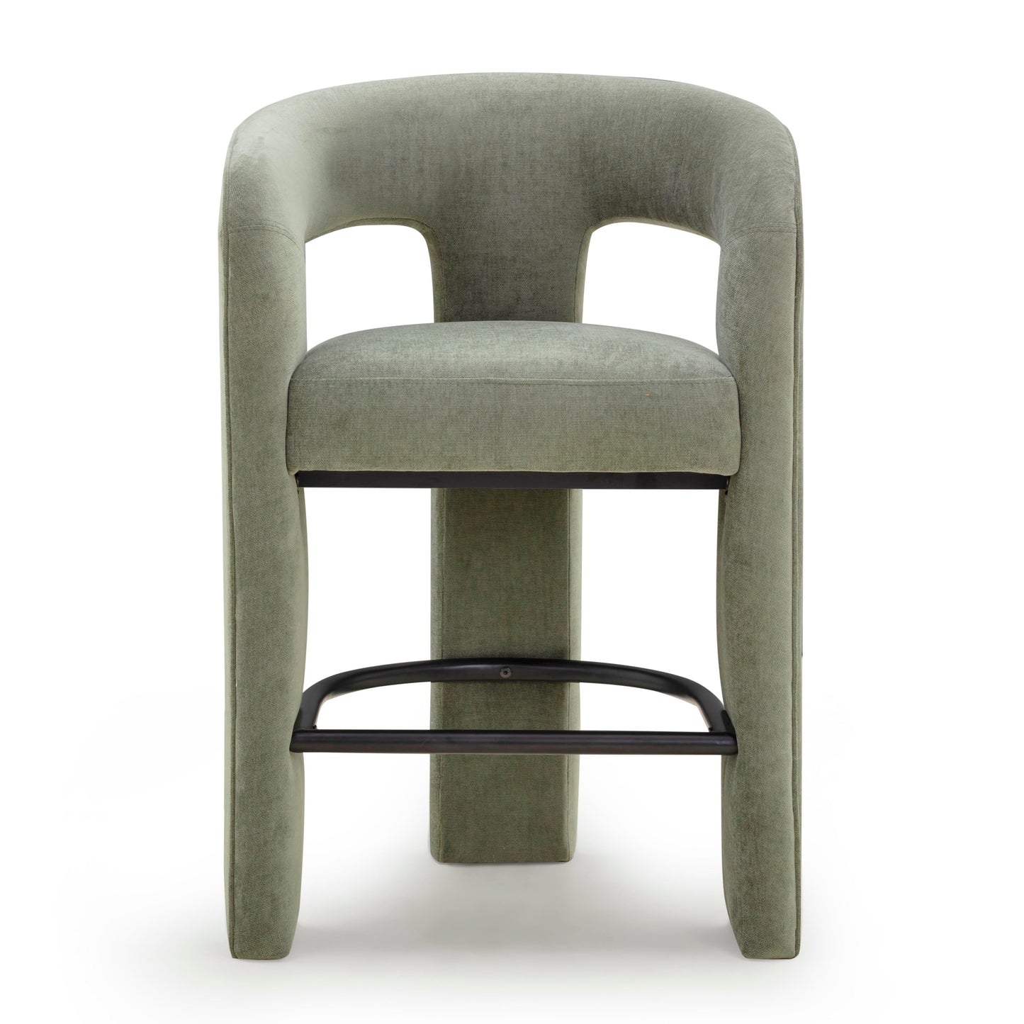 Malone Performance Chenille Stool - Green / Counter Height - Image 1