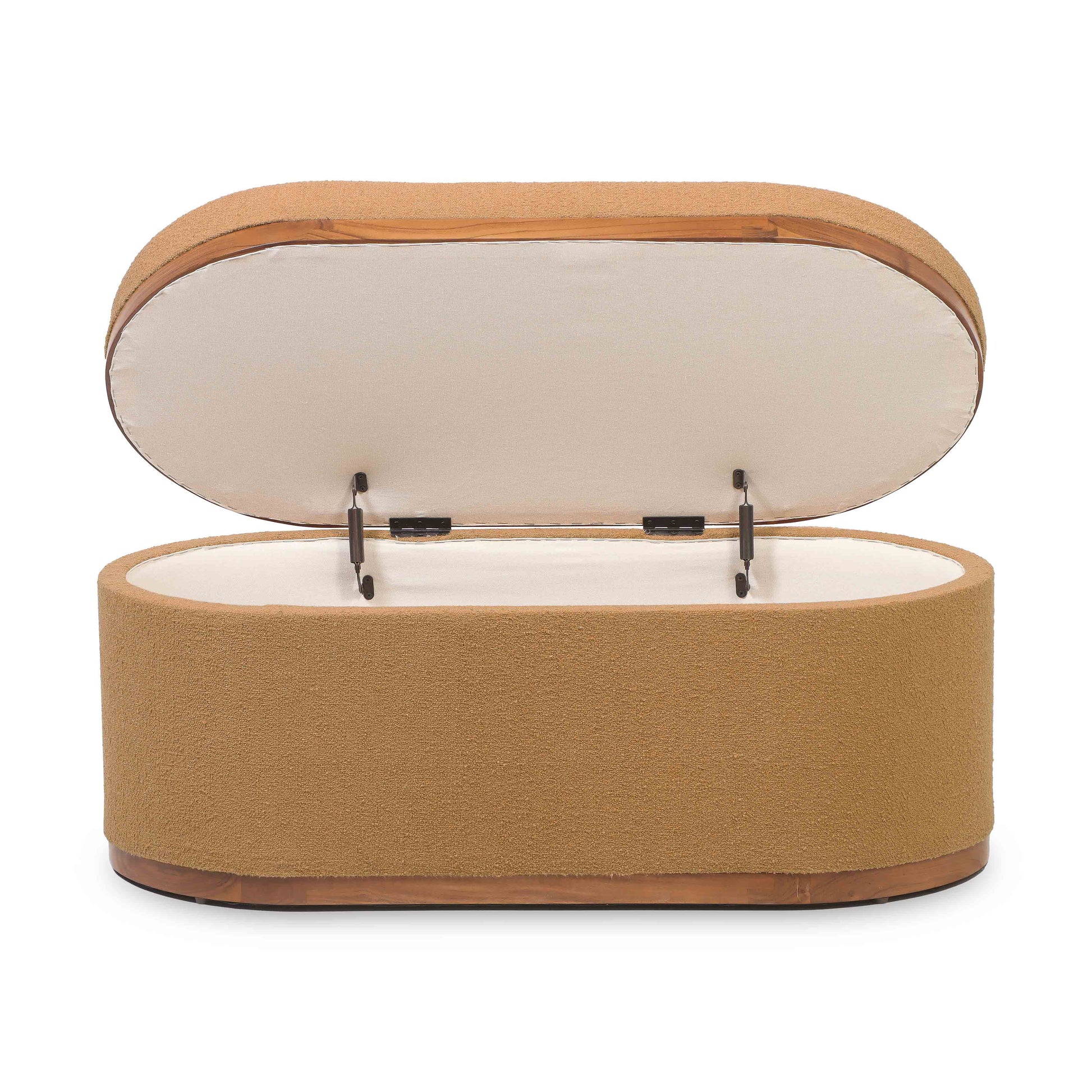 Olivier 41" Oval Storage Ottoman - Peach - Image 3